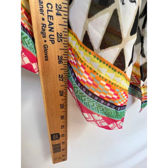 Hale Bob Women's S Multicolor Sheer Pullover Blouse Boho Hippy Chic Top Resort - Picture 6 of 9